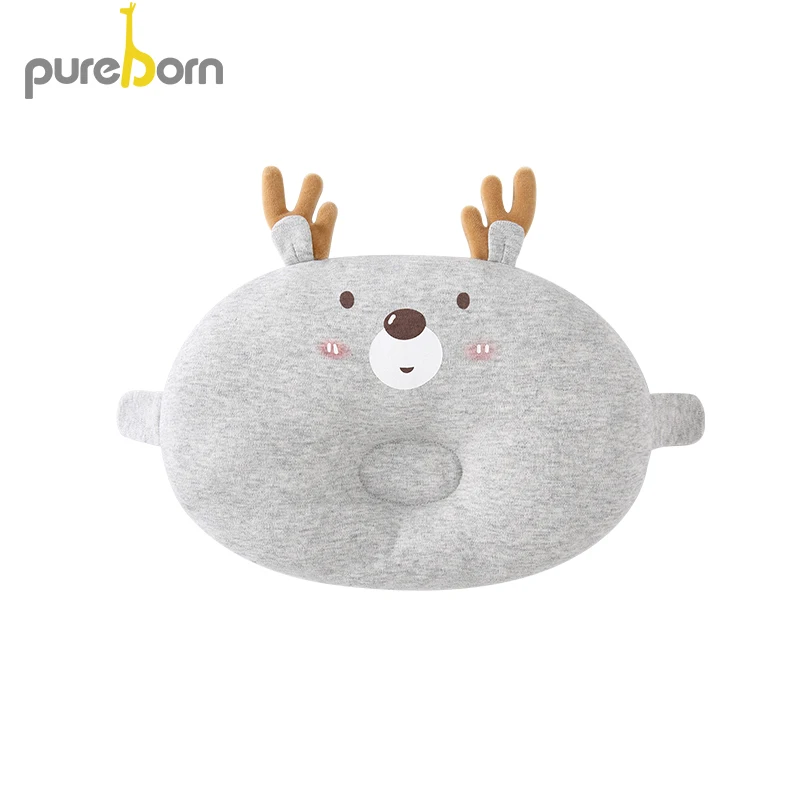 Pureborn анти-рулон малыша Подушка моющаяся хлопок вогнутая Подушка формирующая Подушка для кормления позиционер для сна Новорожденные постельные принадлежности