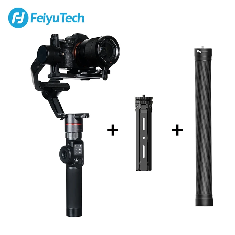 with carbon pole FeiyuTech Feiyu AK2000 DSLR камера Gimbal 2800 кг Полезная нагрузка стабилизатор со штативом для Panasonic GH5 GH5S sony A7 Canon 5D - Цвет: with carbon pole