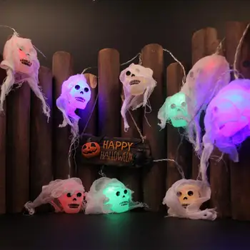 

10/20LED Halloween Ghost LED String Lights cute funny spooky lamp Battery operated For Home Holiday Outdoor Party Decorative