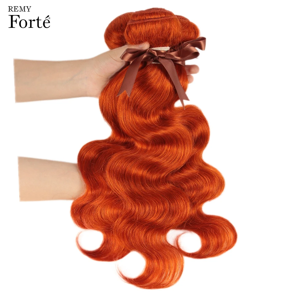 Remy Forte Body Wave Bundles With Closure Blonde Bundles With Closure Brazilian Hair Weave Bundles Orange 3 Bundles With Closure