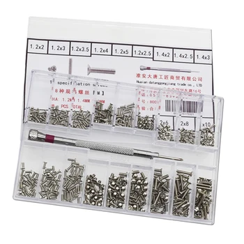 

500x 18type Screw Nuts Watch Eyeglass Replacement Kit With Screwdriver 1.2-2.0mm
