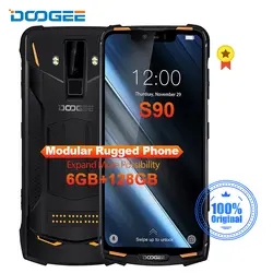 DOOGEE S90 IP68/IP69K прочный мобильный телефон Быстрая зарядка 6,18 ''19:9 экран 5050 мАч Восьмиядерный 6 ГБ 128 ГБ Android 8,1 nfc поддержка