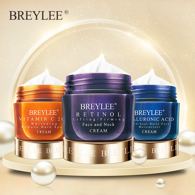 

BREYLEE Retinol Anti Wrinkle Face Cream Hyaluronic Acid Moisturizing Day Night Cream VC Whitening Acne Treatment Skin Care 40g