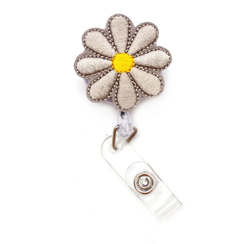 11 Colors Flower Retractable Creative Card Holder Badge Reel Nurse