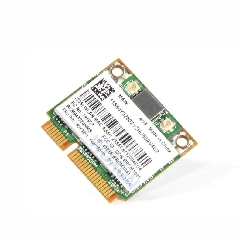 Lenovo FRU 60Y3251 Broadcom BCM943224HMS BCM943224 Mini PCI-e 무선 WIFI 보드 카드, X130E X121E X131E X140E 용 카드