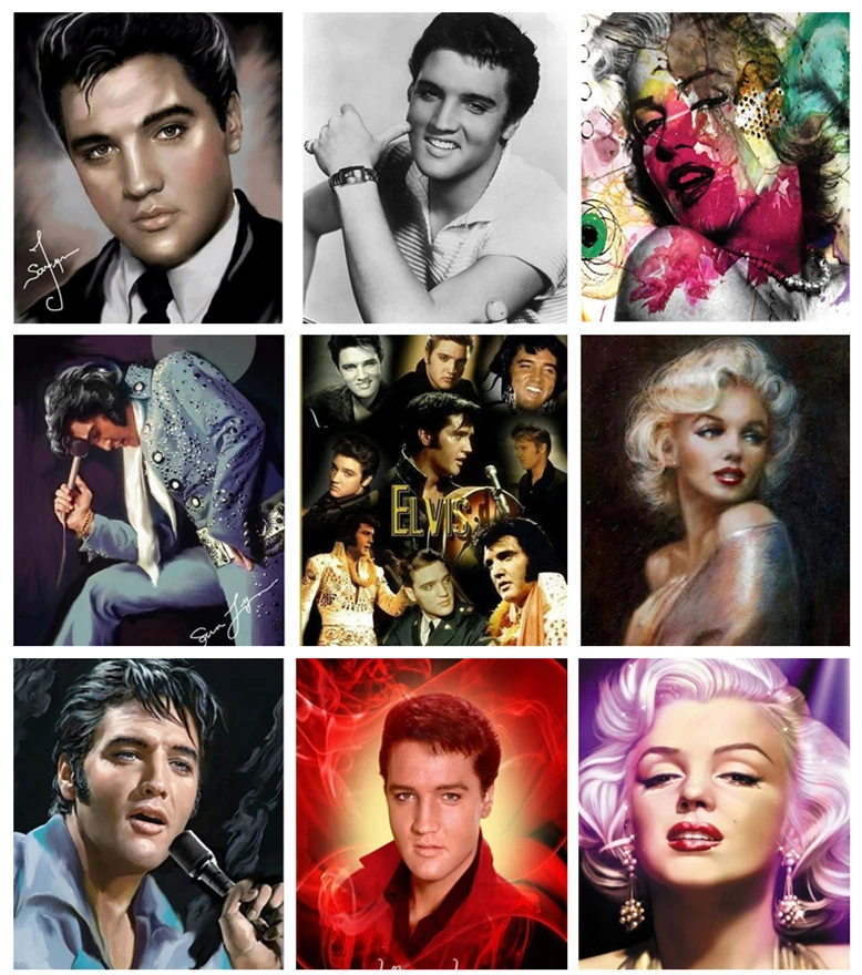Набор для алмазной вышивки крестиком Elvis Presley Singer полноразмерная/круглая мозаика