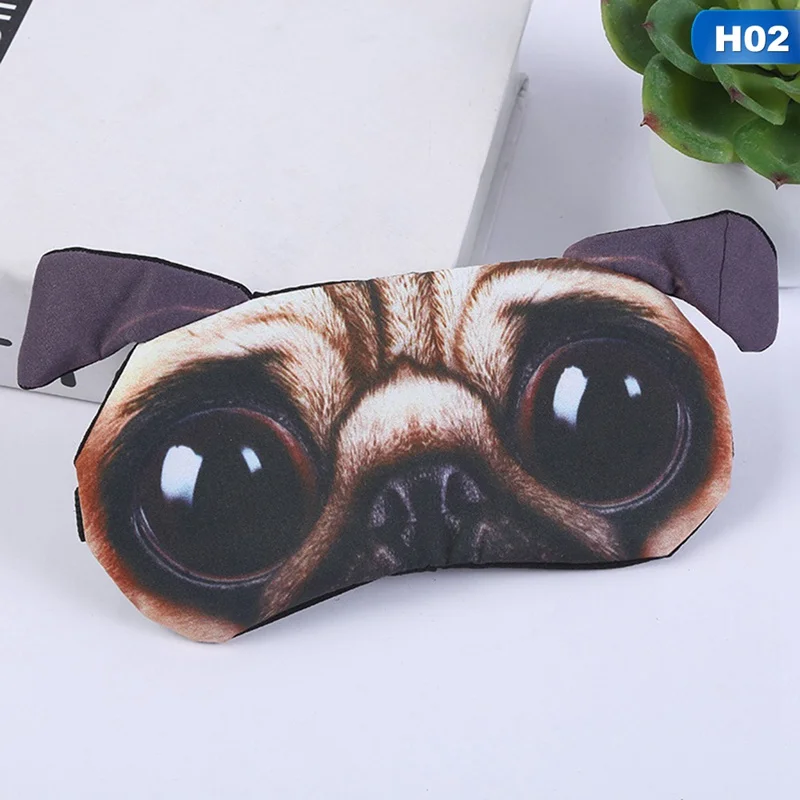 H02 Забавные Животные 3D собаки кошки Маскарадная маска милые путешествия тени для век крышка маски для сна очки для глаз милые - Цвет: H02