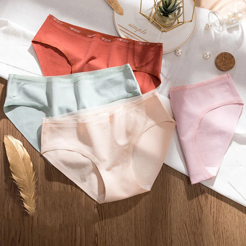 

Roseheart Spring New Women Fashion Red Skin Cotton Low Waist Panties Underwear Lingerie Briefs M L XL Plus Size Underpants