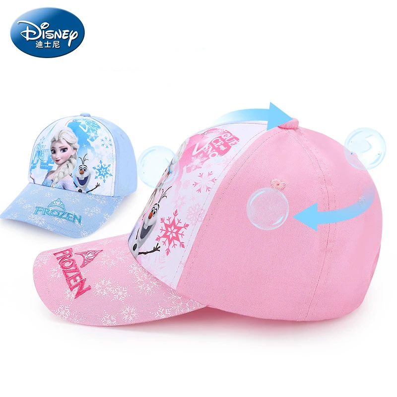 Niños Niñas Rosa Disney Frozen Verano Gorra Sombrero Con Cierre De Velcro Ajustable 