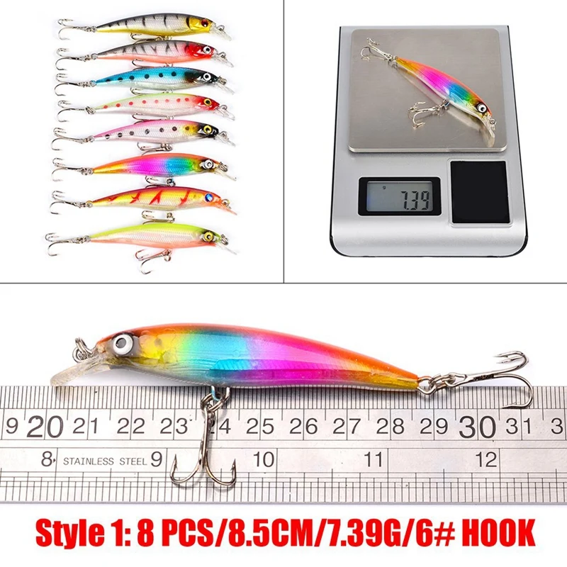 43Pc Fishing Bait Set Portable Fishing Set Simulation Bait Lure Set Boxed Combination Bait Set