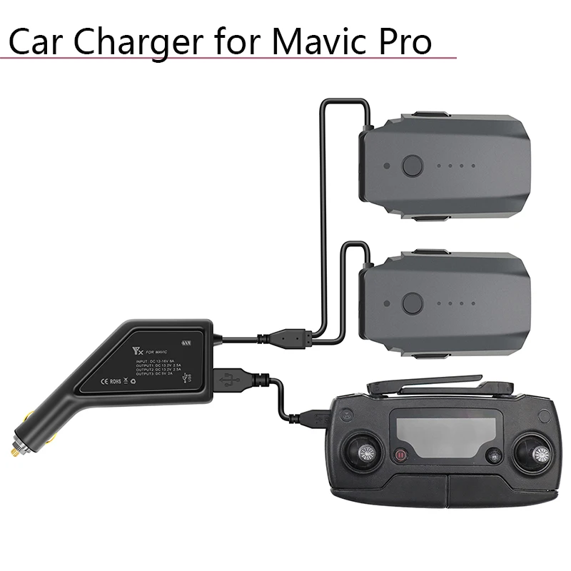 Outdoor Fast Charging Intelligent Battery Charger with USB Port Remote Controller Dual-Battery Car for DJI Mavic Pro | Электроника