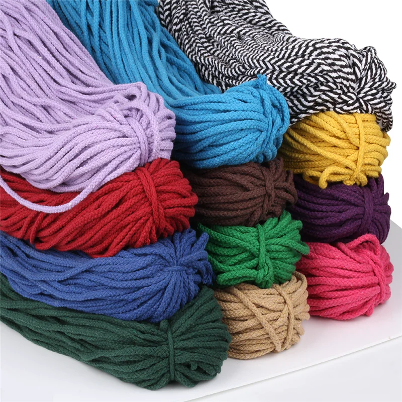 Cotton Rope Cords 100 Meters 5mm Craft Decorative Twisted Thread DIY handmade Accessories home Decoration Cord