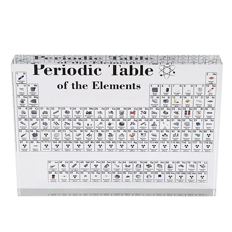Acrylic Periodic Table Display with Elements Table Display, with Elements Student Teacher Gifts Chemical Craft Decoration