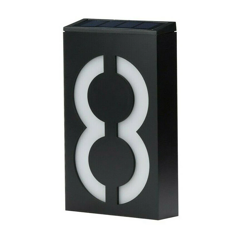 MO-OD 1 шт. номер дома Doorplate цифровой солнечный светильник светодиодный номер двери адрес цифры настенный водонепроницаемый светильник знак - Цвет: Темно-серый