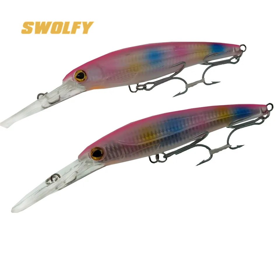SWOLFY, 2 шт./лот, большой язык, блесна, 60 г/160 мм, плавающая, 0-8 м, 3D глаза, искусственная, большая, жесткая, приманка для рыбалки - Цвет: LM04A 2pcs  0101