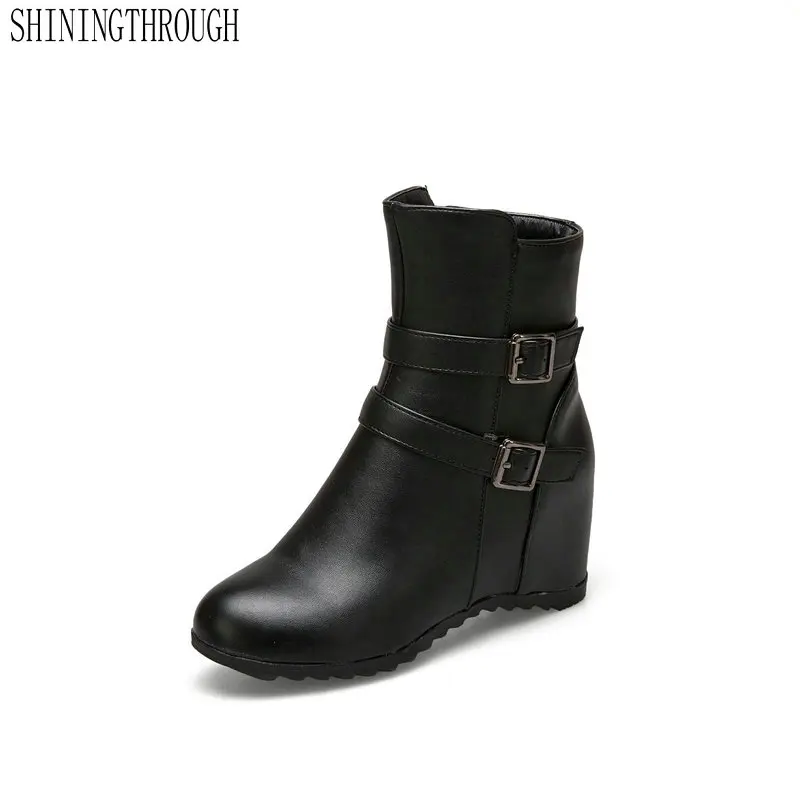 

2020 New Women Zipper Ankle Women Boots Fashion Round Toe High Heel Women Shoes Ladies Autumn Winter Women Shoes Size 34-43