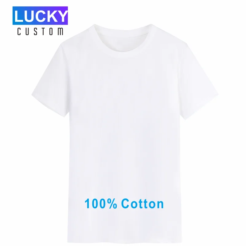 2020 летняя хлопковая трендовая футболка LUCKY с круглым вырезом модная повседневная