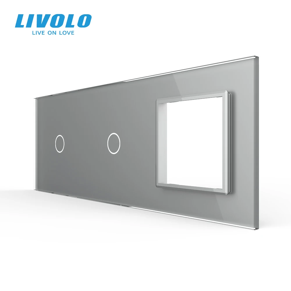 Стеклянная панель с белым жемчугом 222 мм * 80 мм|livolo eu standard|livolo white euglass panel |