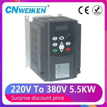 

220V 5.5KW input Frequency Inverter Variable Frequency Converter 5.5kw inverter for Water Pump Motor 380v 3 phase AC Drives