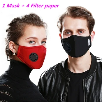 

1Pcs Unisex Breath Valve Cotton Mouth Mask filter Windproof anti dust mask proof Face masks for Allergy Asthma Travel