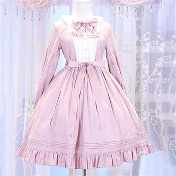 

Palace Princess Sweet Lolita Dress Retro Falbala Bowknot Stand Cake Layered Victorian Dress Kawaii Girls Gothic Op Loli Cos
