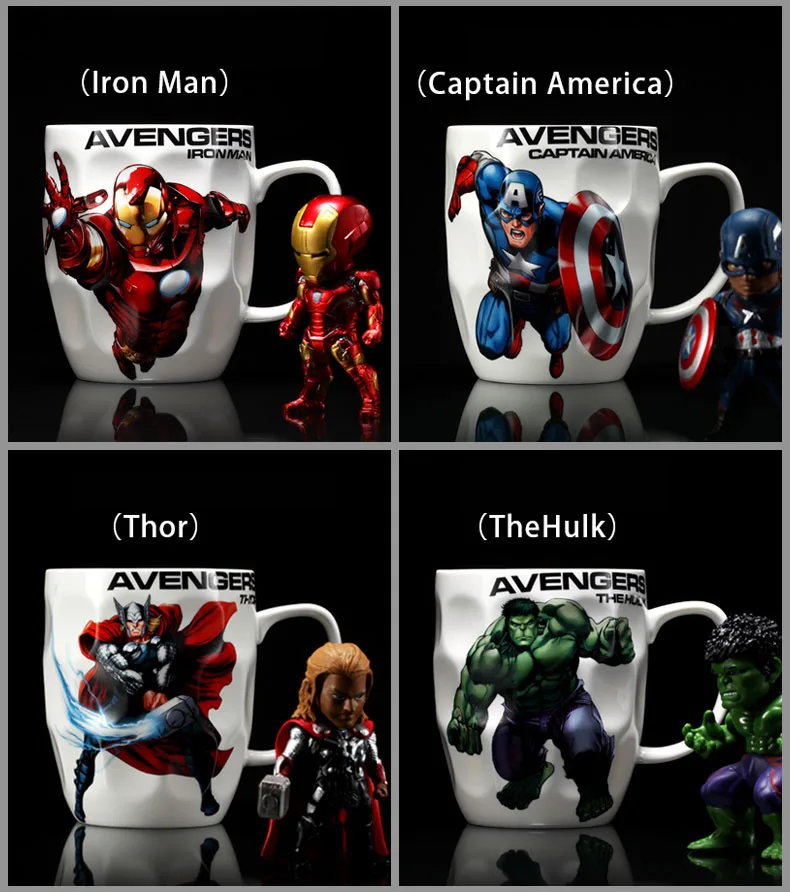Дисней керамическая чашка подлинный Marvel Мстители 4 Капитан Америка Raytheon Халк Железный человек чашка