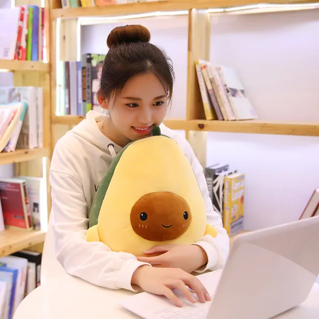 30-60CM Cute Avocado Stuffed Plush Toy Soft Baby Doll Cartoon Fruit Pillow Sofa Cushion kids Girls Christmas birthday Gifts 3