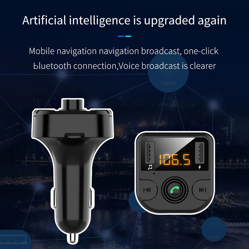 

High Quality Car MP3 Player FM Transmitter Dual USB Charger For Samsung Galaxy S10e S10 S9 S8 plus Car Charger Accessories