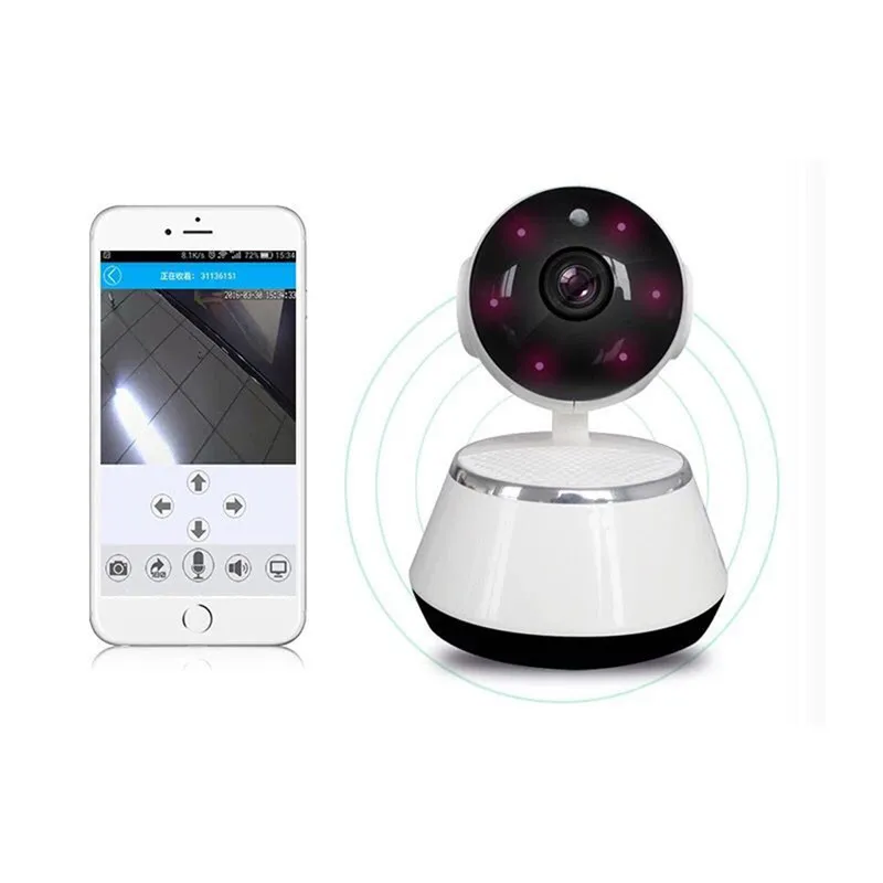 CYSINCOS домашняя видеокамера 720P HD WiFi ip-камера с беспроводным управлением для безопасности, ночное видение, видеокамера, Домашний Детский монитор, камера - Цвет: US Plug