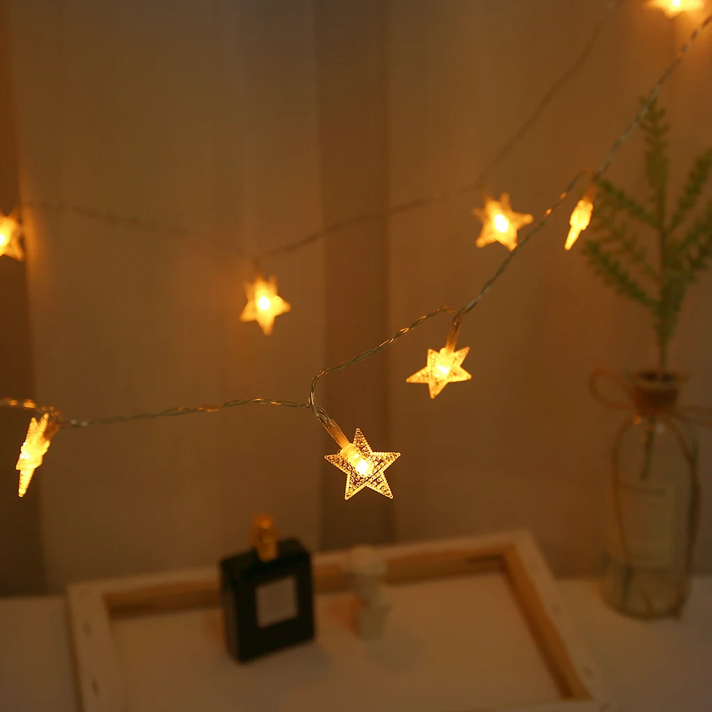 20 светодиодный звездный свет гирлянды мерцающие гирлянды USB с питанием от аккумулятора Рождественская лампа Праздничная Вечеринка свадебные декоративные гирлянды