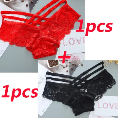 2pcs Color 14 1/2 шт., кружевные сексуальные трусики для женщин, женские одноцветные Сексуальные трусы с низкой посадкой, женское нижнее белье, трусики с перекрестными лямками, кружевное белье, стринги - Цвет: 2pcs Color 14