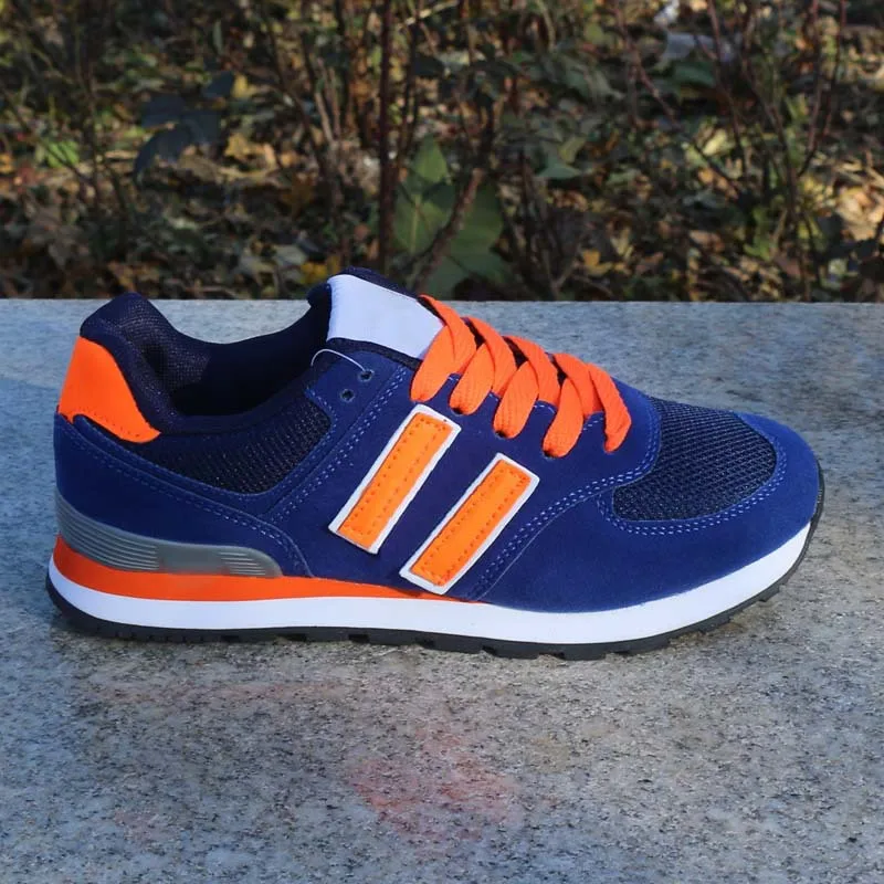 Sneakers Couple Running Shoes Women's Shoes Mesh Breathable Casual Shoes Student Sport Shoes School Non-slip Shoes - Цвет: sapphire Orange