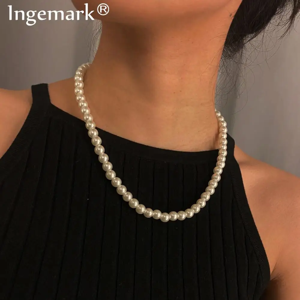 Necklace Jewelry Beaded Tassel-Chain Female Choker Bridal Wedding-Strand Baroque Pearl
