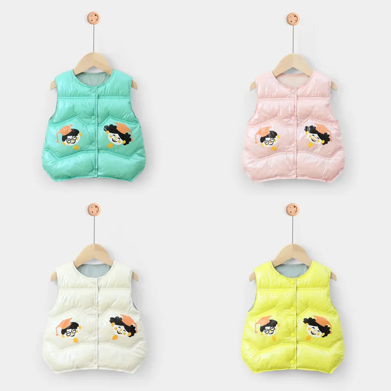 2021 Autumn and Winter New Do Not Need To Wash Children's Down Cotton Jacket Vest Men Women Treasure Cartoon Cott | Мать и ребенок