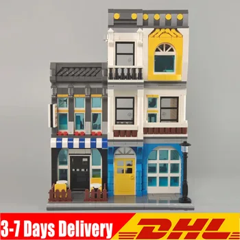 

QL0934 City Buildings Summer Coffee Shop House Cafe Architecture Building Blocks City Street View Corner Store Bricks Kids Toys