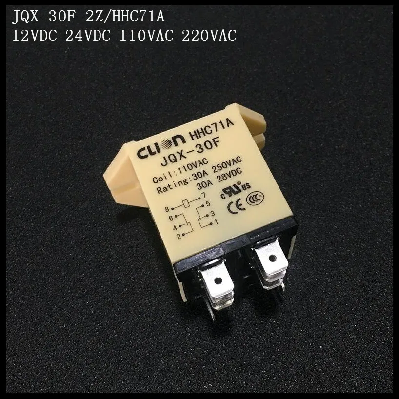 1 шт. JQX-30F 2Z 30A HHC71A NNC71A высокое Мощность реле DC12V DC24V AC110V AC220V промежуточное реле JQX-30F-2Z 8-Pin DPDT 2NO 2NC