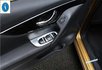 

Inner Door Armrest Window Switch Control Panel Protection Cover Trim Fit For Nissan Qashqai J11 2014 2015 2016 2017 ABS