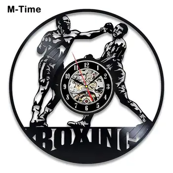 

Fighting Sport 3D Decoration Boxing Club Clock Wall Watch Boxing Vinyl Record Wall Clock Modern Design Home Decor Gift for Boxe
