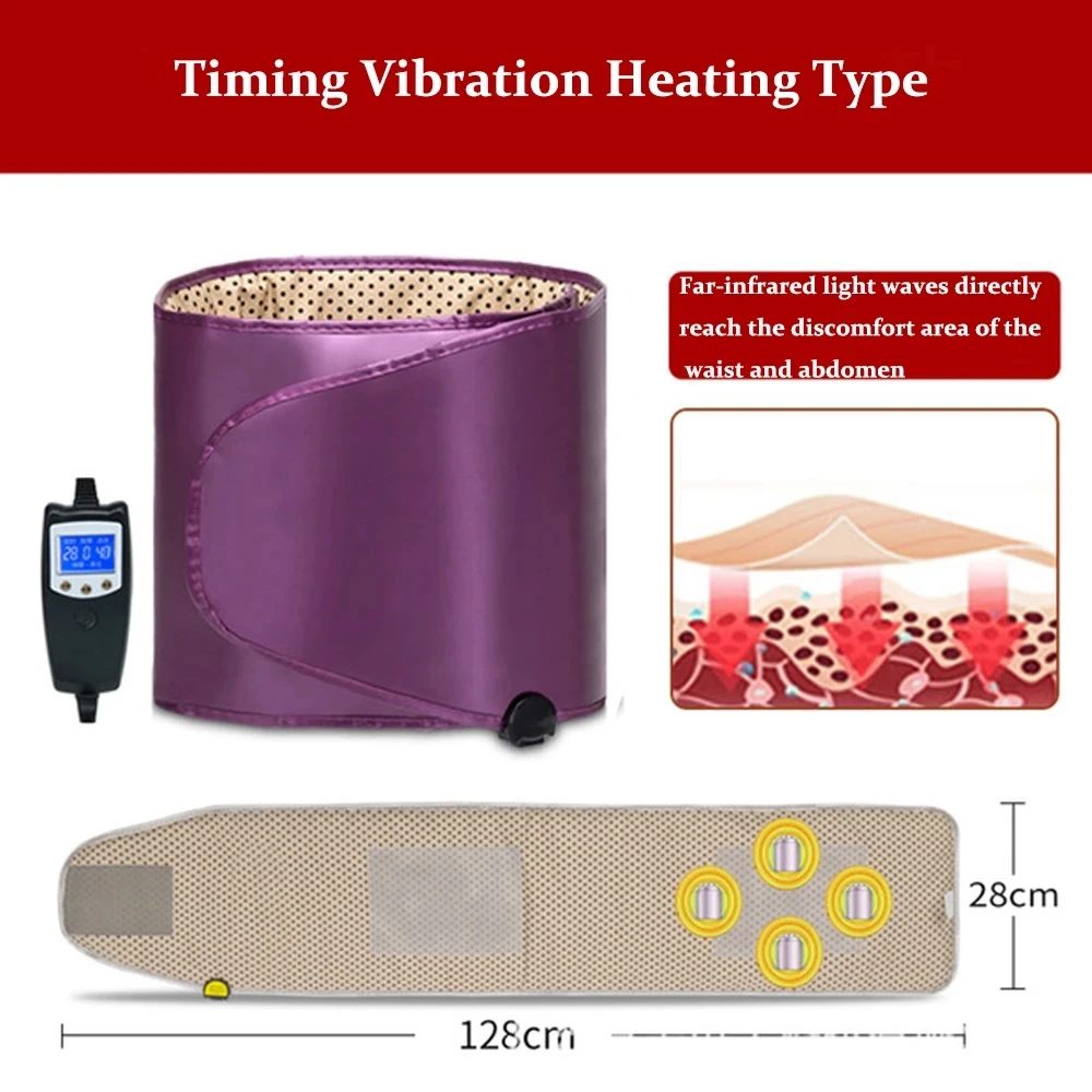 Electric Vibration Massage Belt 360° Heating to burn fat Oscillate Slimming Slender Waist Shaper Body Weight Loss Belt 110-240V