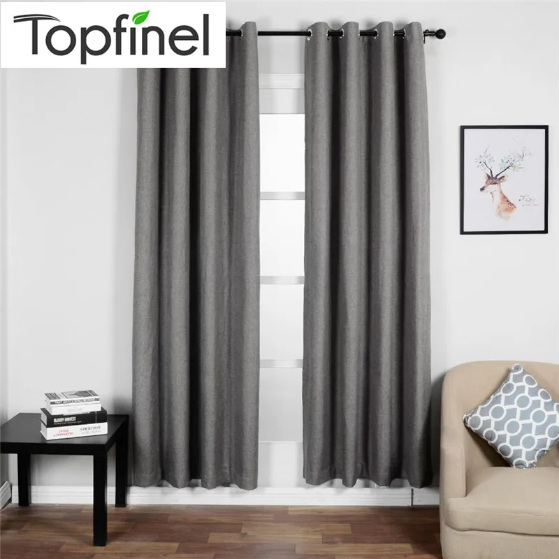 Современные однотонные белые занавески Topfinel 100% светонепроницаемые для спальни