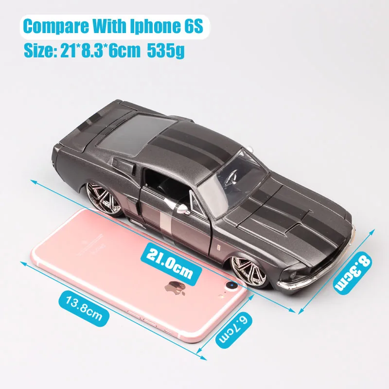 1/24 Jada классика 1967 ford Shelby Mustang GT500 fastback литье под давлением Модель Масштаб автомобиля игрушки автомобиль гонки для коллекции сувенир мальчик