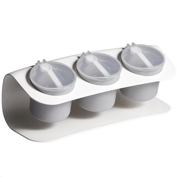 

Simple Three Grid Combination Seasoning Box Kitchen Household Seasoning Pot Hanging Type Flip Multifunctional Set Seasoning Box