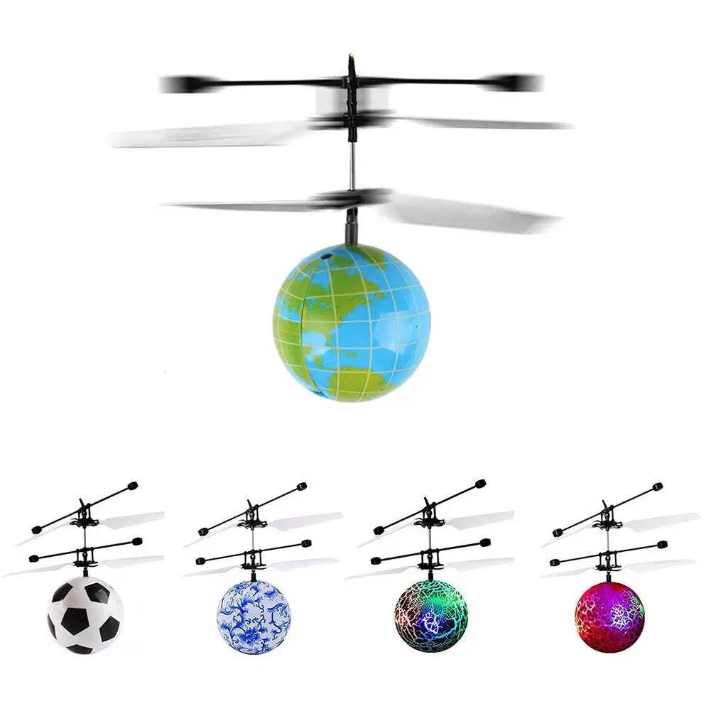 Dron de bola voladora con Sensor de obstáculos para niños, juguete de helicóptero con iluminación LED colorida, divertido y creativo