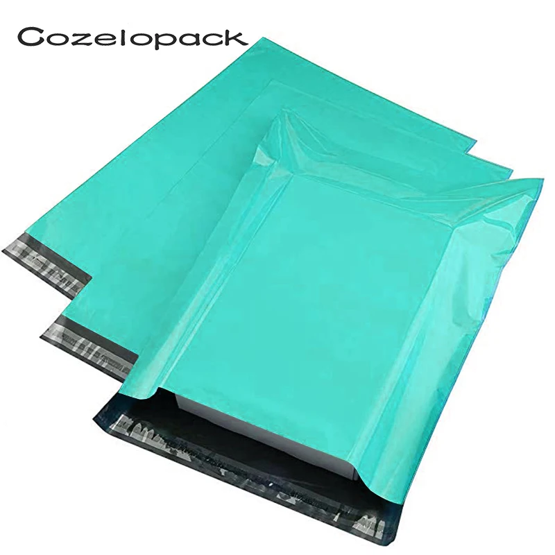 Sobres de autosellado verde azulado Poly Mailer, 9 tamaños, bolsa de envío con bolsas postales adhesivas, 100 Uds.