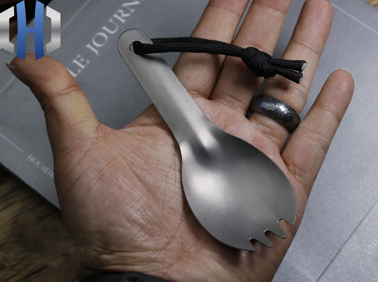 EDC Pure Titanium Ultra Light Outdoor Fork Spoon Portable Tools Spoon Tableware Rice Soup Spoon