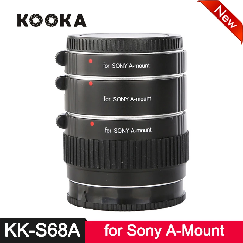 Набор металлических удлинительных трубок Kooka KK-S68A ttl AF с автофокусом для sony A-Mount объектив камеры Макросъемка крупным планом 12 мм 20 мм 36 мм