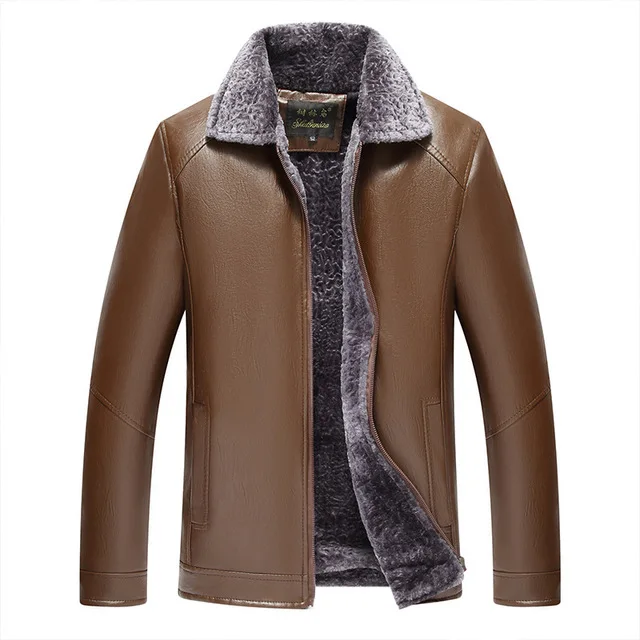 Men's Leather Jacket Men Motorcycle Removable Hood winter coat Men Warm Genuine Leather Jackets