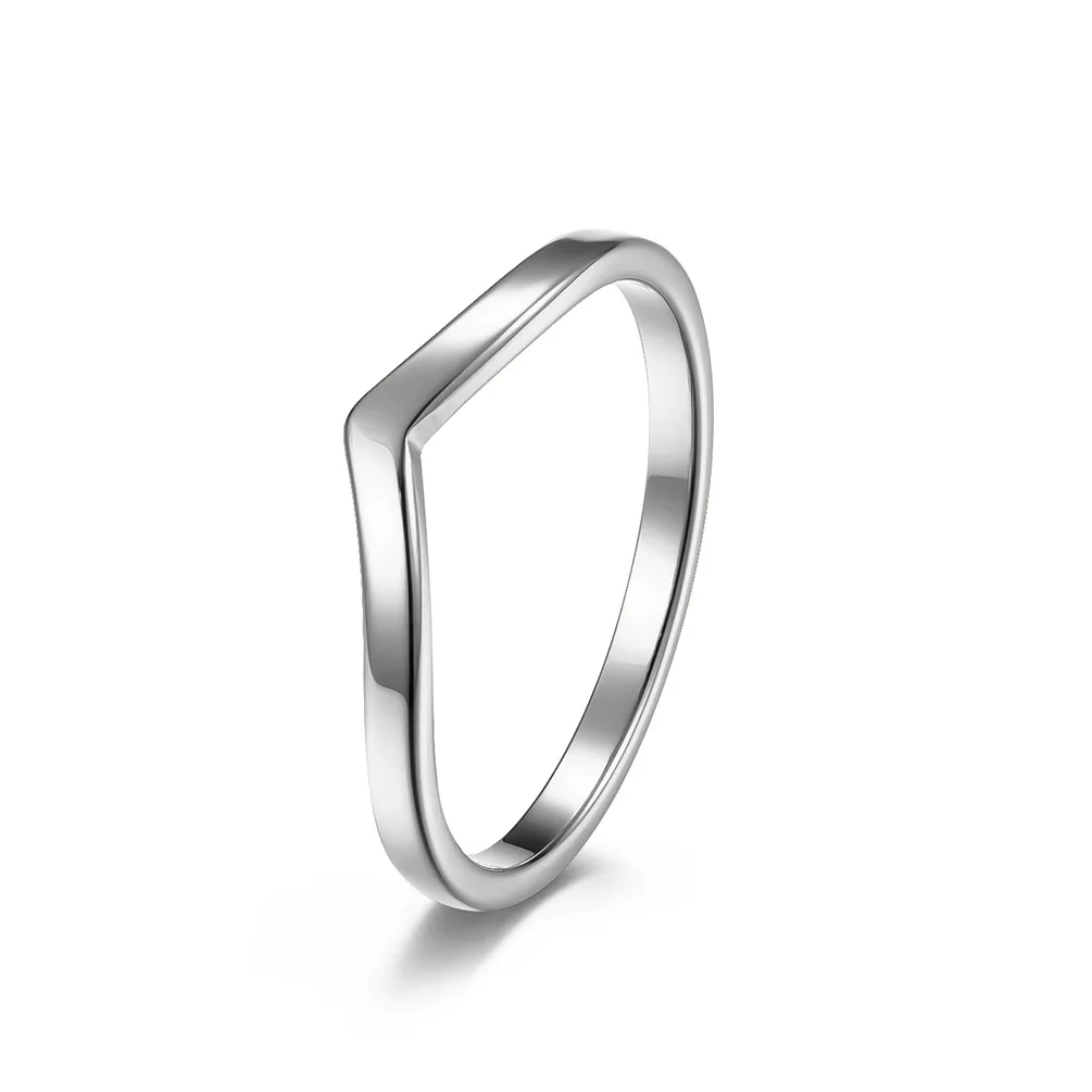 Stackable rings stainless steel rings finger rings metal rings fashion ring fashion rings 2mm Thin V Shape Stackable Ring Stainless Steel Plain Polished Band for Women Girl Size 5-10