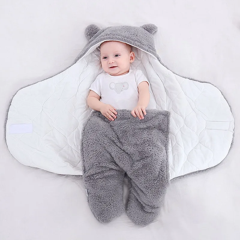 Winter Newborn Baby Wrap Swaddles Thicken Warm Baby Blankets Bedding