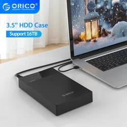 ORICO – boîtier de disque dur portable 3.5 pouces, avec 12W1A intégré, alimentation SATA vers USB 3.0, jusqu'à 16 to, prise en charge de la boîte UASP 